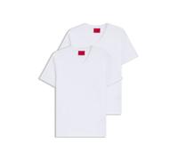 HUGO Zweierpack T-Shirts aus Stretch-Baumwolle mit V-Ausschnitt - Style HUGO-V, 50325417 Weiß XXL