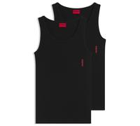 HUGO Zweierpack Unterhemden aus gerippter Stretch-Baumwolle - Style TANK TOP TWIN PACK, 50469778 Schwarz S