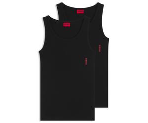 HUGO Zweierpack Unterhemden aus gerippter Stretch-Baumwolle - Style TANK TOP TWIN PACK, 50469778 Schwarz XXL