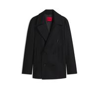 HUGO Zweireihiger Regular-Fit Mantel aus Woll-Mix - Style Miloro2641, 50570805 Schwarz XS