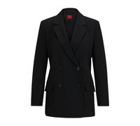 HUGO Zweireihiger Relaxed-Fit Blazer aus Stretch-Gewebe - Style Avani, 50482092 Schwarz 32