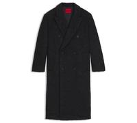 HUGO Zweireihiger Relaxed-Fit Mantel mit Wolle und Alpaka - Style Manus2541, 50549270 Schwarz L