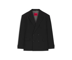 HUGO Zweireihiges Sakko aus Woll-Mix mit Twill-Struktur - Style Ulik262X, 50559100 Schwarz 46