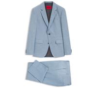 HUGO Zweiteiliger Slim-Fit Anzug aus Baumwolle und Leinen - Style Henry-Getlin253X, 50568122 Hellblau 52