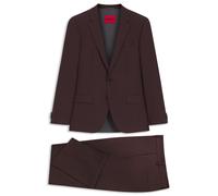 HUGO Zweiteiliger Slim-Fit Popeline-Anzug aus Woll-Mix - Style Henry/Getlin232X, 50547345 Dunkelbraun 48
