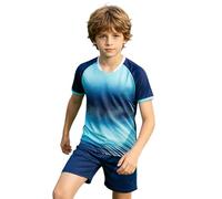 Huihong Jungenanzug 2-Teilig Sommer Baggy Shortsn Oberteile Kurzarm Set Jungen Freizeit Elegant Trendy Locker Casual Leichte Strandanzug (Blue, 3-4 Jahre)