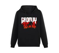 HUISHIJIA Ash Vs Evil Dead Hoody Doomy and Groovy Hoodie Cotton Mens Hoodie Shirt Long Sleeve Big Graphic Cute Beach Hoodie Black 3XL