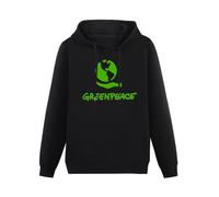 HUISHIJIA Greenpeace Green Peace Symbol Hoodies Long Sleeve Pullover Loose Hoody Sweatershirt Black M