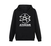 HUISHIJIA Hoodies Sweatshirts Mens Atheism Atheist Anti Religion Hooded Pullover Long Sleeve Black 3XL
