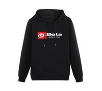 HUISHIJIA Hoodies Sweatshirts Mens Beta Motorcycles Biker Motorcycle Rider Hooded Pullover Long Sleeve Black XXL