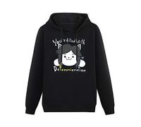 HUISHIJIA Kangaroo Pocket Hoodie Undertale Temmie Long Sleeve Sweatshirts Black M
