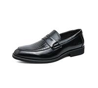 HuitJours Penny-Loafer für Herren, zweifarbig, zum Hineinschlüpfen, Freizeitschuhe, Bootsschuhe, Mokassins, Schwarz, 44.5 EU