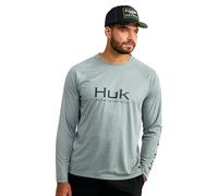 HUK Herren Standard Pursuit belüftetes Langarm-Angelshirt, LSF 30, Night Owl Heather