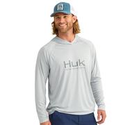 HUK Herren Standard Pursuit Vented Long Sleeve Hoodie, Angelshirt mit Kapuze, Harbor Mist, Large
