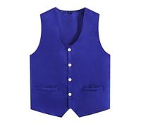HULIJA Unisex Herren Anzugweste Gentleman Weste Ärmellos Smoking Weste Festlich Jacke Business Vest Geburtstag Karneval Fasching Kleidung #M-3XL Blau XL