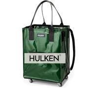 HULKEN - (Medium, Grün) Wiederverwendbare Einkaufstasche auf Rädern. Der Einkaufswagen trägt bis zu 30 kg. Der klappbare Einkaufstrolley hat robuste Griffe und Reißverschluss, ist flach und faltbar