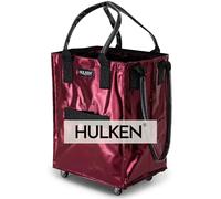 HULKEN - (Medium, rote) Wiederverwendbare Einkaufstasche auf Rädern. Der Einkaufswagen trägt bis zu 30 kg. Der klappbare Einkaufstrolley hat robuste Griffe und Reißverschluss, ist flach und faltbar