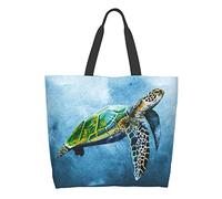 Hulnulnu Sea Turtle Tiefsee-Tragetasche für Damen, Reisen, Arbeit, Einkaufen, Lebensmittel, Henkel, große Tragetaschen, wiederverwendbare Handtaschen, Schultertaschen, Meeresschildkröte, Tiefsee,