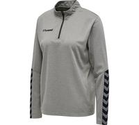 hummel Damen Sweatshirt Hmlauthentic Half Zip Sweatshirt Woman, Grey Melange, XL, 204929-2006-XL