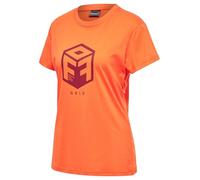 hummel Damen Hmloffgrid Cotton Jersey S/S Wo T Shirt, Nasturtium/Rhubarb, M EU