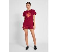 hummel Damen Hmloffgrid Cotton Jersey S/S Wo T Shirt, Rhubarb/Nasturtium, XL EU