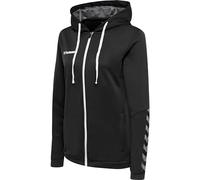 hummel Damen Hoodie Hmlauthentic Poly Zip Hoodie Woman, Black/White, L, 204939-2114-L