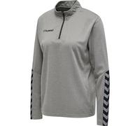 hummel Damen Sweatshirt Hmlauthentic Half Zip Sweatshirt Woman, Grey Melange, XS, 204929-2006-XS