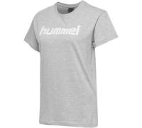 hummel GO Baumwoll Logo T-Shirt Damen kurzarm grey melange XS