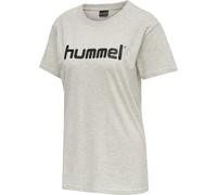Hummel Damen T-Shirt Go Cotton Logo T-Shirt Woman S/S 203518-9158 S Egret Melange
