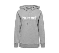 Hummel Kapuzenpullover GO Cotton Logo – Baumwolle – Damen Grau Melange XS