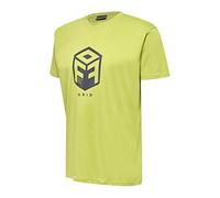 hummel Herren Hmloffgrid Cotton Jersey S/S T Shirt, Dark Citron/Myrtle, S EU