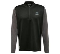hummel Herren Hmlongrid 1/2 Zip Poly Sweatshirt, Jet Black/Forged Iron, XXL EU