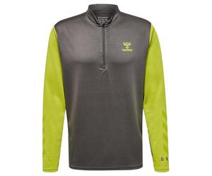 HUMMEL Herren Hmlongrid 1/2 Zip Poly Sweatshirt, Schmiedeeisen/Dunkelzitron, S EU