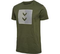 HUMMEL hmlACTIVE STRIPE CO TEE S/S olive night M