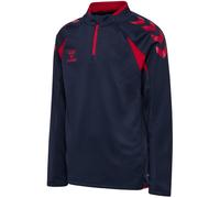 hummel hmlCORE 2.0 1/2-Zip Sweatshirt Kinder 7276 - marine/true red 116