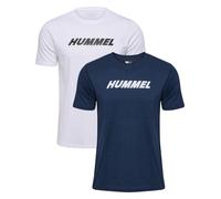 HUMMEL hmlELEMENTAL 2-PACK LOGO COTTON TEE bright white/dress blues M
