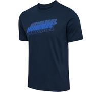 HUMMEL hmlGRAPHIC TRIPLE LOGO COTTON TEE dress blues 2XL