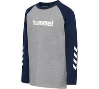 hummel hmlJR Logo Langarmshirt Kinder 1579 - grey melange/dress blues 104