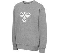Sweatshirt HUMMEL "HMLJR REG TUKAS SWEATSHIRT", Jungen, Gr. 122/128, grau (grau melange), Obermaterial: 97% Baumwolle, 3% Elasthan, Rundhals, Sweatshirts Sweatshirt, sportlicher Stil, mit Logo-Druck u