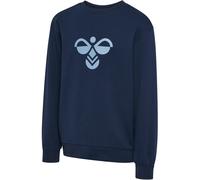 Sweatshirt HUMMEL "HMLJR REG TUKAS SWEATSHIRT", Jungen, Gr. 158/164, blau (marineblaus), Obermaterial: 97% Baumwolle, 3% Elasthan, Rundhals, Sweatshirts Sweatshirt, sportlicher Stil, mit Logo-Druck un