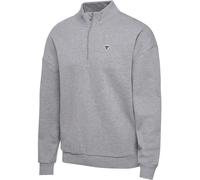 HUMMEL hmlLOOSE HALF ZIP BEE - GREY MELANGE - 2XL