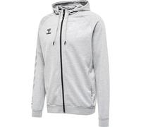 hummel Unisex Hmlmove Grid Cotton Zip Hoodie Hooded Sweatshirt, Grey Melange, S EU