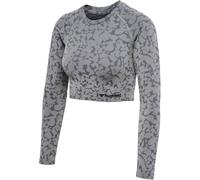 hummel hmlMT PI Seamless Cropped Funktionsshirt Damen 2858 - sharkskin XS