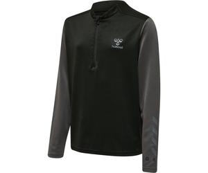 HUMMEL hmlONGRID 1/2 ZIP POLY SWEAT KIDS jet black/forged iron 152