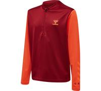 HUMMEL hmlONGRID 1/2 ZIP POLY SWEAT KIDS rhubarb/nasturtium 116