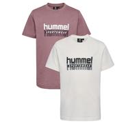 HUMMEL hmlTUKAS T-SHIRT S/S 2-PACK twilight mauve/marshmallow 134