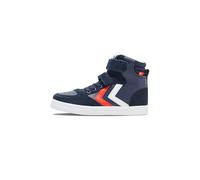 hummel Kids Slimmer Stadil Leather High Sneaker, Blue, Size 34