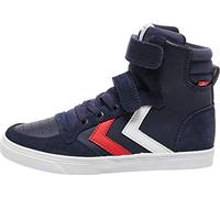 hummel Kids Slimmer Stadil Leather High Sneaker, Blue, Size 35