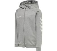 hummel Kinder Kapuzenpullover HMLGO KIDS COTTON ZIP HOODIE, Grau Melange, 164, 204231-2006