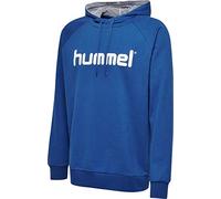 hummel Mens hmlGo Cotton Logo Hoodie, Blue, Medium